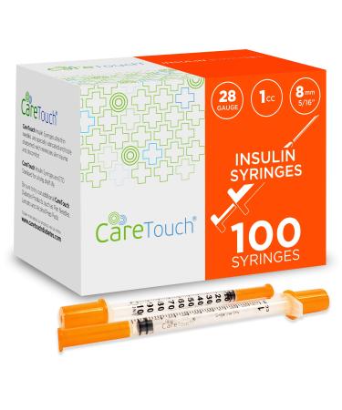 Care Touch Insulin Syringes - 28g 5/16" - 8 mm 1 cc (Pack of 100) (Package may Vary) - Buy Online on GoSupps.com