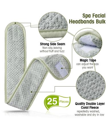 Giegxin 25 Pcs Spa Headbands: Adjustable Double Layer Coral Fleece - Multicolor - Buy Online on GoSupps.com