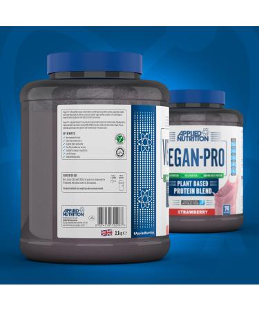 Applied Nutrition Vegan Pro - Vegan Protein Powder Plant Based Supplement (2.1kg - 70 Servings) (Strawberry) Strawberry 2.1 kg (Pack of 1) - Buy Online on GoSupps.com