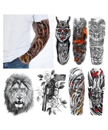 Cerlaza Temporary Tattoos for Men Adults  Fake Tattoos Sleeves for Men  Full Arm Semi Permanent Long Lasting Sleeve Tattoo Waterproof Realistic Tatuajes Temporales Men-10 Sheets