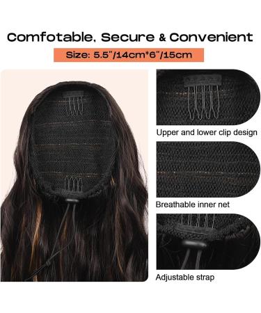 Ponytail Extensions Off Black Long Curly Wavy Hair Piece Synthetic Drawstring Ponytails Hair Extension Pony Tail Hairpieces for Women for Women Natural Color - Buy Online on GoSupps.com