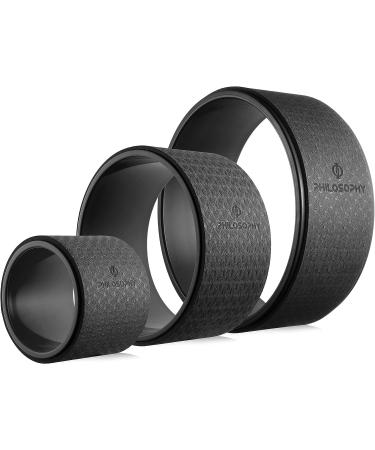 Philosophy Gym 3 Piece Professional Yoga Wheel Roller Set - 13, 10, 6 Inches - Black-Black - Buy Online on GoSupps.com