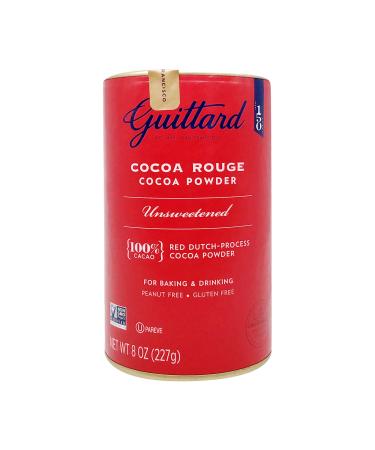 E Guittard Cocoa Powder, Unsweetened Rouge Red Dutch Process Cocoa, 8oz Can Standard Packaging