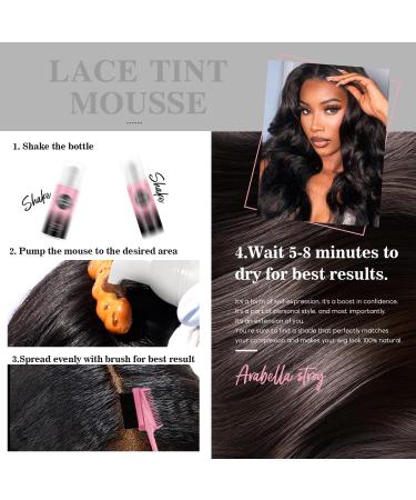 Immetee Lace Tint Mousse for Wigs - Quick Dry No Residue Lace Melting Foam Perfect Skin Tone Match - 150ML/5.07FL OZ (Black - Buy Online on GoSupps.com