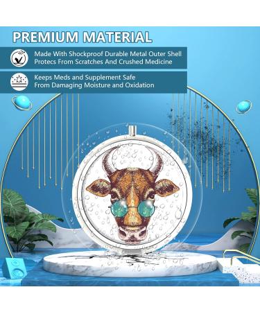 58-Cow Sunglasses Pill Box - Portable 3-Compartment Organizer for Vitamins & Medications | Unique Decorative Gift - Buy Online on GoSupps.com