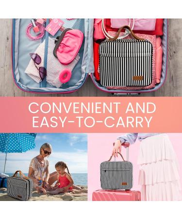 Waterproof Travel Toiletry Bag with Hanging Hook - Black | Organizer for Men and Women - Makeup and Bathroom Accessories - Buy Online on GoSupps.com