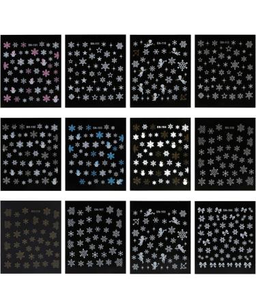 Naler 12 Sheets Nail Art Sticker Christmas Snowflakes Angel Cupid Graphic Stickers Decals for Nail Toe Art Design Decoration Costume - Buy Online on GoSupps.com