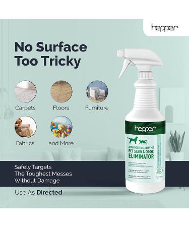 Hepper Advanced Bio-Enzyme Pet Stain & Odor Eliminator Spray - 32oz - Safe for Cats, Dogs, and Pets - Removes Smells and Stains from Couches, Carpets, and More - Buy Online on GoSupps.com