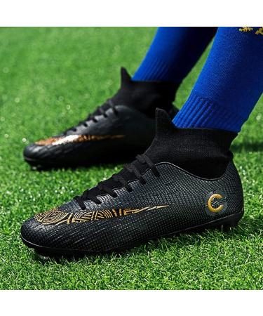 WLY Men's Soccer Boots FG Cleats 9.5 Black - Hightop Athletic Shoes for Competition/Training - Buy Online on GoSupps.com