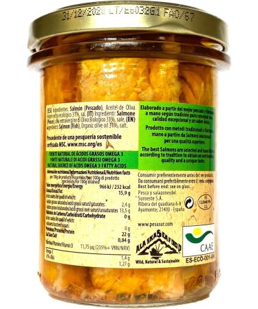 Soldimar Pesasur MSC Alaska Wild Salmon Fillets in Organic Extra Virgin Olive Oil 195g (Pack of 4) - Buy Online on GoSupps.com