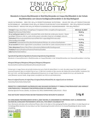  A'Ntrita A'Ntrita - Organic Almonds in Shell 5 kg - 100% Italian - Produced in Sicily - Buy Online on GoSupps.com