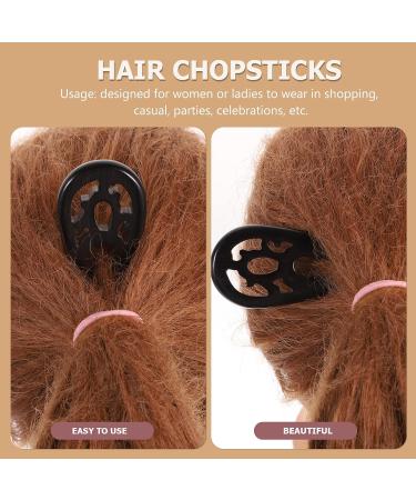 Lurrose Natural Ebony Hair Stick - Wooden U-Shaped Hair Fork Chopsticks - Retro Hairpin Clip (Random Color) - Buy Online on GoSupps.com