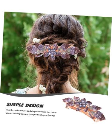 Housoutil Rhinestone Hair Clip Decorative Hair Clips Bling Hair Clips Rhinestones Hair Barrette Bridal Headpiece Hair Barrettes Tiara Hair Clips for Women Purple Fine Bride Spring Clip Metal - Buy Online on GoSupps.com