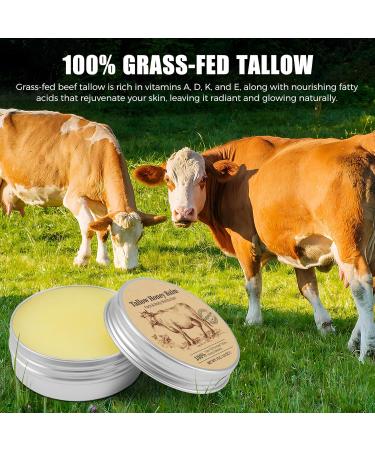 WLCTJIAYOU Beef Tallow for Skin (2.5oz) Tallow and Honey Balm 100% Grass-Fed Tallow Moisturizer with Beeswax & Honey Face & Body Cream for Dry Skin - Buy Online on GoSupps.com