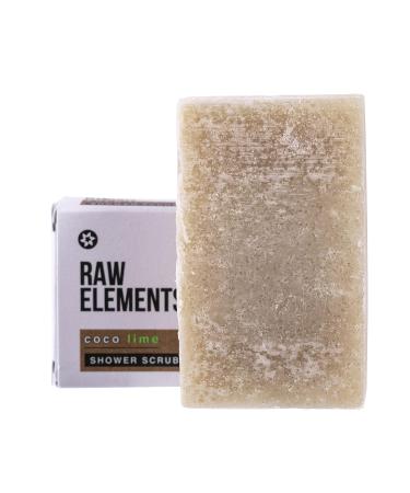 Buy Raw Elements Coco Lime Shower Scrub Bar - Organic Exfoliating Cleansing Body Scrub with Herbal & Coconut Lime Essential Oils - 3.5 oz - Buy Online on GoSupps.com