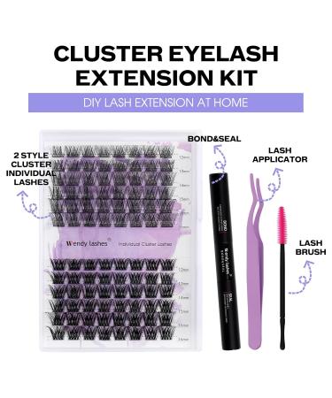 DIY Lash Extensions Set - Easy Cluster Lashes Kit with Bond & Seal (D Curl 12-16mm) - At-Home Eyelash Extensions - Buy Online on GoSupps.com