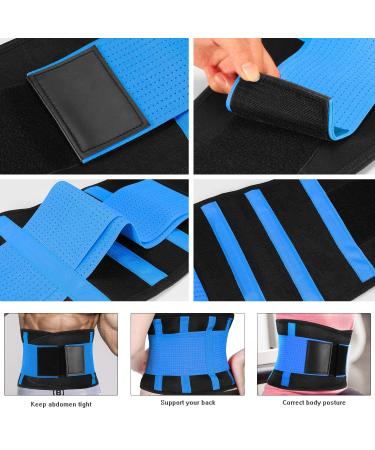 SYXUPAP Back Support Belt for Men and Women - Lumbar Support for Lower Back Pain Relief - Dual Adjustable Perfect Fit - Blue XXL - Buy Online on GoSupps.com