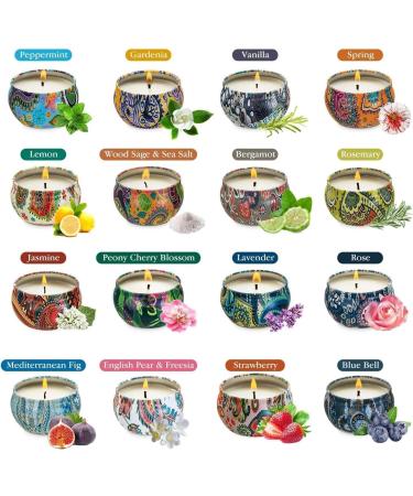 Buy Scented Candles Gift Set - Natural Soy Wax Travel Tin Candles for Women | 16 Pack Essential Oils for Stress Relief & Aromatherapy - Buy Online on GoSupps.com
