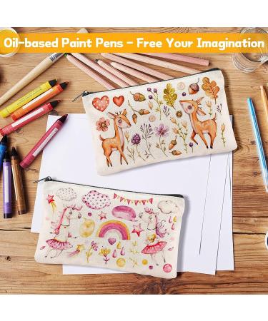 10 Pack Blank DIY Craft Bag Canvas Pen Pencil Case- Cotton Canvas for School Supplies Invoice Bill Bag Makeup Bag Cosmetic Bag Multipurpose Travel Toiletry Pouch with Black Zipper 7.9 x 4.7 inches White-10 pcs - Buy Online on GoSupps.com