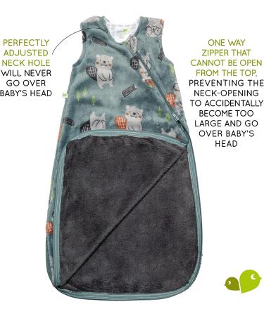 Winter Sleep Sack | Perlimpinpin 1.5 tog Made from Recycled Bottles | Soft Plush Weighted Baby Sleep Sack for Colder Temperatures (Beavers 6-18) - Buy Online on GoSupps.com