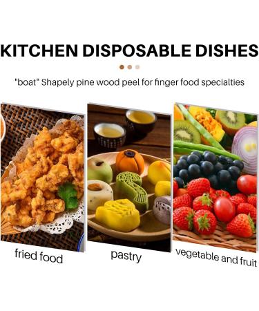 piuryue 50x Finger Food - Bowls Boat" Biodegradable Wood 11 cm x 6.5 cm - Buy Online on GoSupps.com