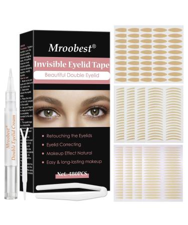 Eyelid Tape, Eyelid Lifter Strips, Ultra Invisible Double Eyelid Sided Sticky, Instant Eyelid Lift for Heavy Saggy, Hooded, Uneven, Mono-eyelids