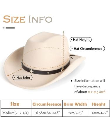 Western Cowboy Cowgirl Hat | Lisianthus Outdoor Felt Wide Brim | Beige | Medium - Buy Online on GoSupps.com