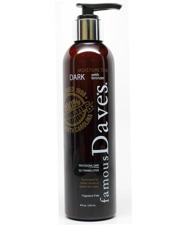 Dave's Dark Self Tanner Sunless Tanning Lotion with Bronzer - For All Skin Types