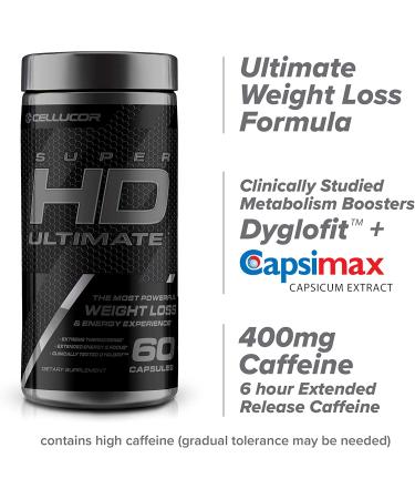 Cellucor Super HD Ultimate Thermogenic Fat Burner & Weight Loss Supplement - 60 Capsules - Buy Online on GoSupps.com