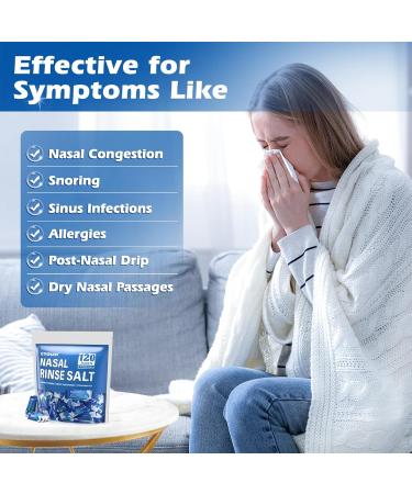 CYOUH 120PCS Vacuum-Packed Salt Saline Packets Sinus Nasal Rinse for Neti Pot Individually Wrapped 2.34g Nasal Wash Irrigation System Nose Cleaner Saline Refill Packets - Buy Online on GoSupps.com