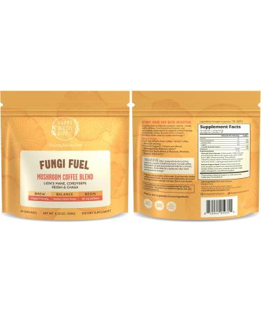 Happy Healthy Hippie Mushroom Coffee Instant with 125mg Caffeine Lion s Mane Cordyceps Reishi & Chaga | Adaptogen Nootropic Instant Mushroom Coffee for Energy & Focus | Medium Roast 30 Servings - Buy Online on GoSupps.com