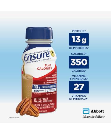 Ensure Plus Calories Nutritional Supplement Shake Value Pack To Help With Healthy Weight Gain Or Maintenance Butter Pecan 24 x 235-mL Bottles - Buy Online on GoSupps.com