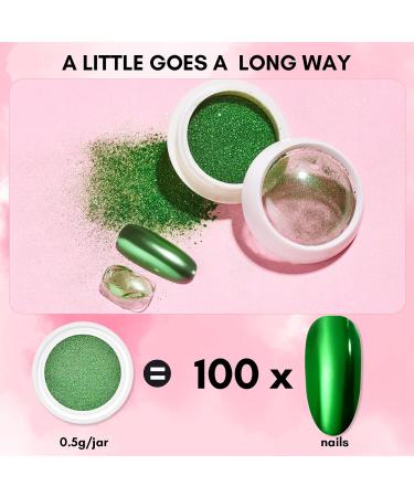 Makartt Mirror Chrome Nail Powder Set - 10 Colors Metallic Pigment with Sticks for Gel Nails - Nail Decoration Kit for Mirror Effect - Buy Online on GoSupps.com