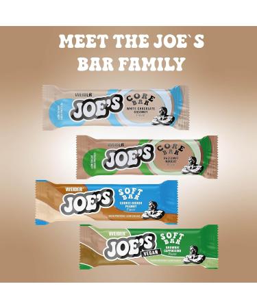 Weider Joe's Core Bar (12x45g) Hazelnut-Nougat. High Protein Bar with Soft Protein Core and Milk Chocolate Coating Low Sugar 32% Protein/Bar Real Hazelnut Chunks Optimal in diet/muscle building NOUGAT HAZELNUT 12x45g - Buy Online on GoSupps.com