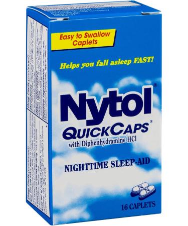 Quick Caps Nighttime Sleep Aid - Fall Asleep Fast 16 Caplets (Pack of 6) | International Shipping Available - Buy Online on GoSupps.com