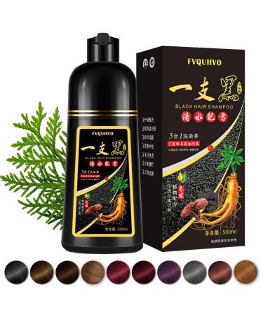Black Hair Dye Shampoo 3 in 1 15 Minutes Instant Black Hair Dye Kit for Gray Hair Reverse Long-Lasting Hair Color Shampoo for Men & Women Simpler Root Touch-Up | Multi-Use | Ginger Plant Extracts