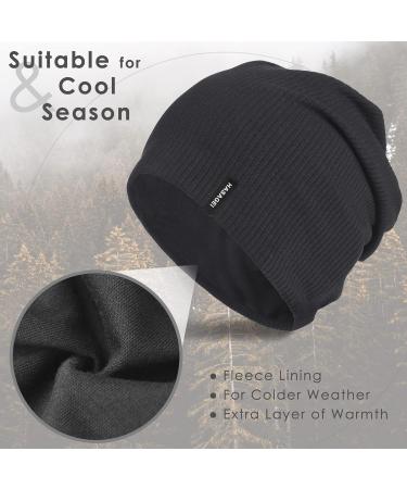 Stylish Unisex Hasagei Slouch Beanie Hat for Men & Women Lightweight Jersey Chemo Hat for All Seasons Fashionable Soft Thin Black Design - Buy Online on GoSupps.com