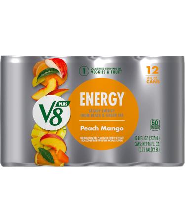 V8 +Energy  Healthy Energy Drink  Natural Energy From Tea  Peach Mango  8 Fl Oz  12 Count Peach Mango 8 Fl Oz (Pack of 12) - Buy Online on GoSupps.com