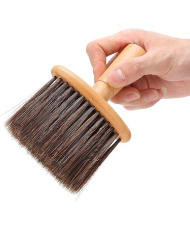 Large Barber Hair Cutting Brush with Wooden Handle Barber Face Brush for Face Neck Duster Hair Cutting Accessories (Brown) - Buy Online on GoSupps.com