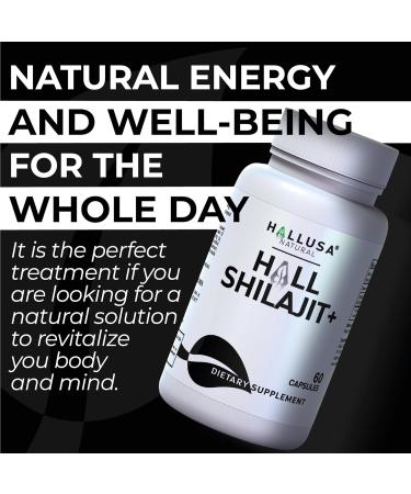 Hallusa HallShilajit - Himalayan Shilajit 1000mg Shilajit for Men & Women Extract Fulvic Acid Energy Support - 60 Capsules - Buy Online on GoSupps.com