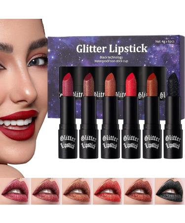 Pearlescent Lipstick | Shiny Non-Sticky for Glasses - Water Resistant Shimmer Lipstick for Women Daily Makeup Parties - Buy Online on GoSupps.com