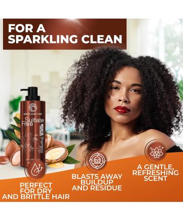 Moroccan Argan Oil Shampoo - Sulfate Free Hydrating Anti-Frizz Care for All Hair Types | Deep Moisturizing Treatment for Color Treated & Damaged Hair - Buy Online on GoSupps.com