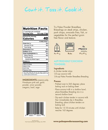 Paleo AIP Seasoned Breading Mix | Cassava Root Paleo Blend for AIP Diets | Keto Certified, Gluten Free, No MSG, Additives or Sugar - Buy Online on GoSupps.com