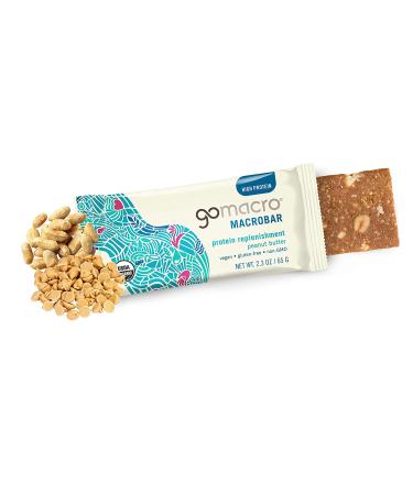GoMacro MacroBar Organic Vegan Protein Bars - Peanut Butter - 2.3 oz (Pack of 12) - Buy Online on GoSupps.com