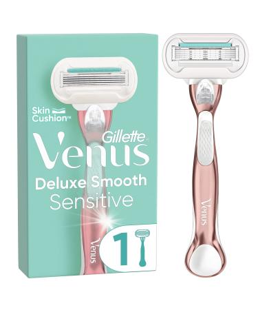 Gillette Venus Deluxe Smooth Sensitive Rosegold Razor Women Women's Razor + 1 Razor Blade - Buy Online on GoSupps.com