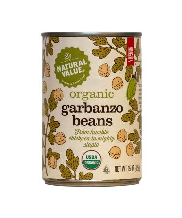 Natural Value Organic Garbanzo Beans 15 Ounce (Pack of 12)