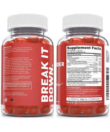 Dr. Tobias Apple Cider Vinegar Gummies: Supports Gut Health, Cleanse & Detox - 500mg with Mother, Folate & B12 - Vegan & Gluten-Free - 60 Gummies - Buy Online on GoSupps.com