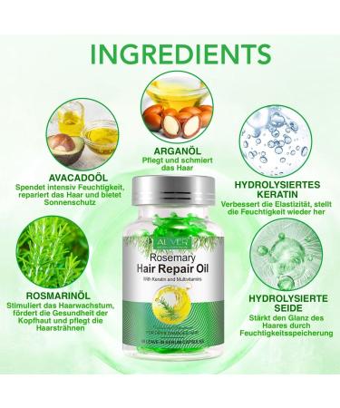P-Beauty Organic Rosemary Oil Capsules with Biotin & Keratin - 120 Capsules for External Application Hair Oil for Hair Growth & Scalp Care - Essential Oil - Buy Online on GoSupps.com