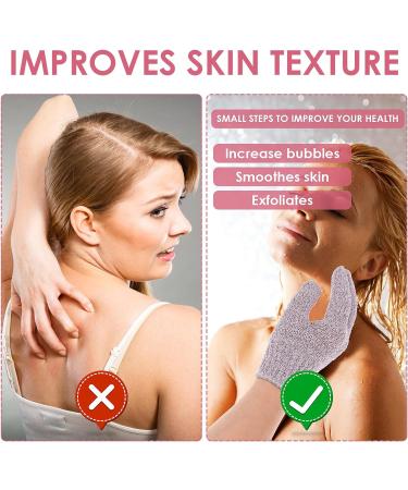 Sibba Exfoliating Gloves for Shower - Natural Loofah Bathing Gloves for Body and Face - Dead Skin Remover - Double Sided Microfibre - Adults and Kids (Red) - Buy Online on GoSupps.com