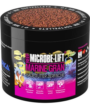 Microbe lift Marine Gran - 500 ml - High quality soft granules Fish feed promotes colors and growth of sea water fishing cold -pressed.Fish 300 g (1 Pack)